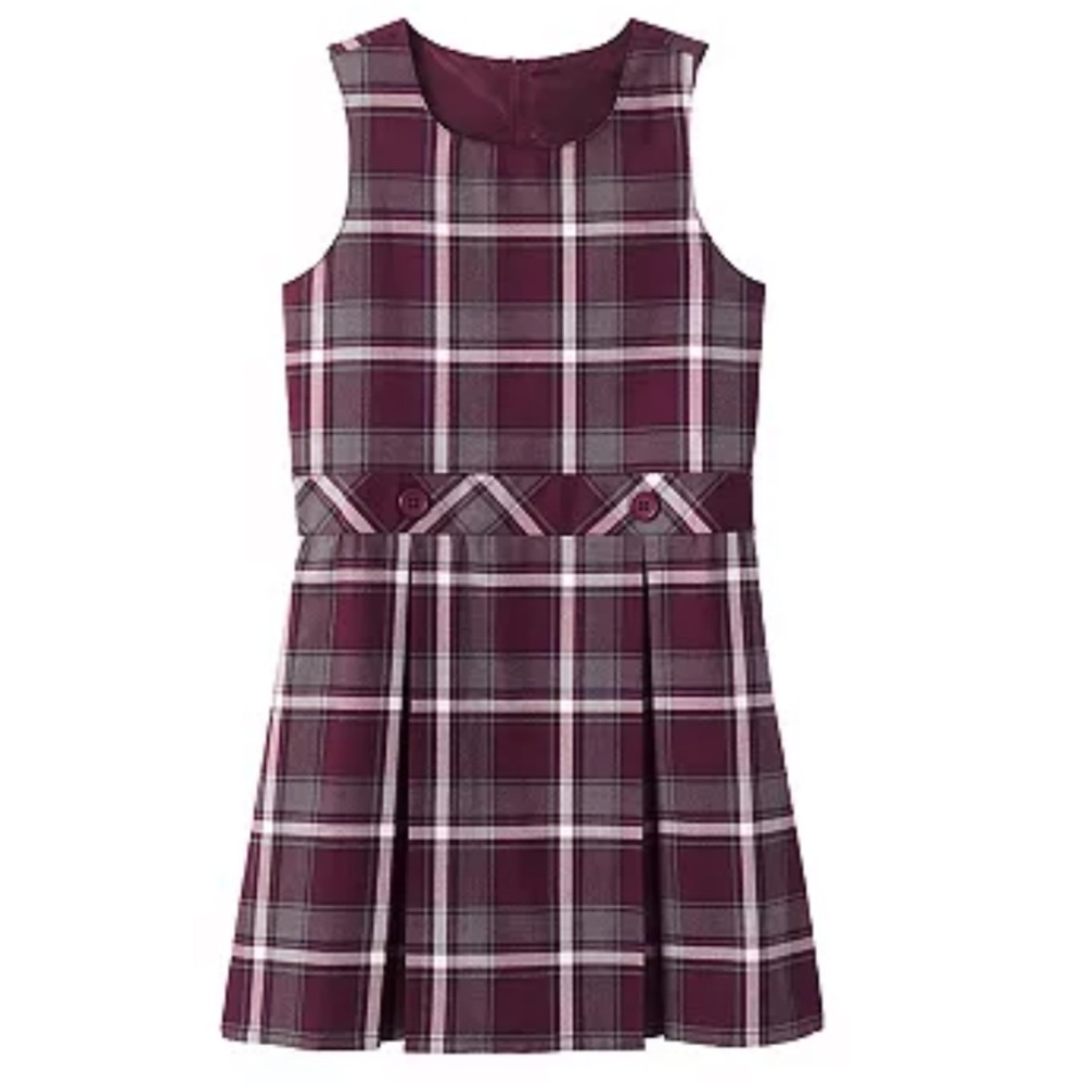 Lands End Burgundy and Gray School Uniform Jumper. NWT!